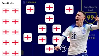 ENGLAND!! 😱😱 BEST FEATURED SQUAD BUILDER!! EFOOTBALL 2023 MOBILE
