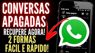 🔴COMO RECUPERAR CONVERSAS APAGADAS DO WHATSAPP NO IPHONE - 2 FORMAS (FÁCIL E RÁPIDO!)