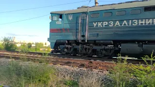 2ТЭ10М-2606 на перегоне Тирасполь-Новосавицкая / 2TE10M-2606 on the Tiraspol-Novosavitskaya section