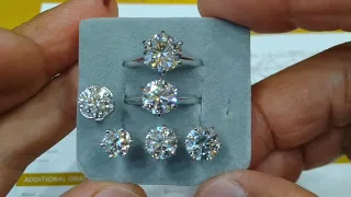 Кольцо Tiffany с бриллиантом (муассанитом) 2-3 карата и пусеты 1-2-3 карата.