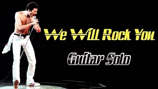 Queen - We Will Rock You Solo Backing track (Guitar Solo)