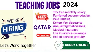 Qatar Private Schools Hiring Teachers August 2024‎@OVERCOMEJOBS