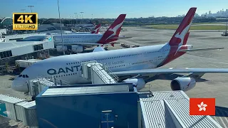 QANTAS A380 QF127 Economy Class - Sydney to Hong Kong - VH-OQL (Old Interior) - Hard Landing (4K)