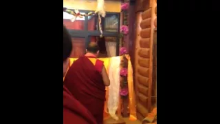 Brave monks listening to His Holiness the Great 14th Dalai Lama's teaching in Tibet
