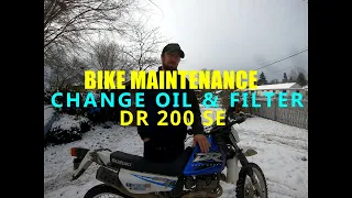 How To Change Motorcycle Oil & Oil Filter / DR 200 SE Maintenance