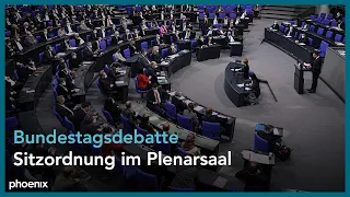 Bundestagsdebatte zur Sitzordnung im Plenarsaal des Bundestages am 16.12.21