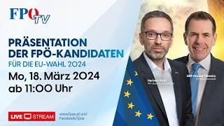 Präsentation der FPÖ-Kandidaten für die EU-Wahl mit Herbert Kickl & Harald Vilimsky