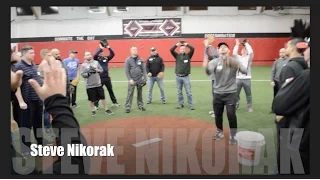 Teaching the Coaches how to catch a fly ball at Zoned with Coach Steve Nikorak