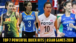 Top 7 Powerful Quick Hits | Asian Games 2018 | PH Women's Volleyball