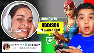 DM'ing TIKTOK Celebrities To Play Fortnite With Me (PLAYING FORTNITE WITH ADDISON RAE!)