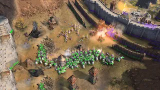 Age of Empires 4 3v3 EPIC SIEGES IN MOUNTAIN PASSES Multiplayer Gameplay
