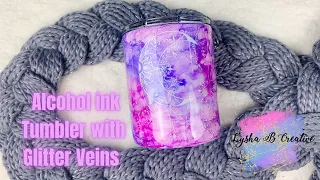 Alcohol ink with Glitter Veining Tutorial, Blending alcohol inks, HUGE Announcement