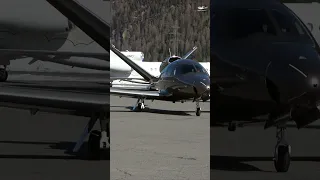 Cirrus SF50 Vision Jet Take-Off in the Swiss Alps!! #aviation #switzerland #winterwonderland