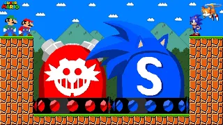 Can Mario Collect Ultimate SONIC - EGGMAN Switch in New Super Mario Bros Wii? | Game Animation