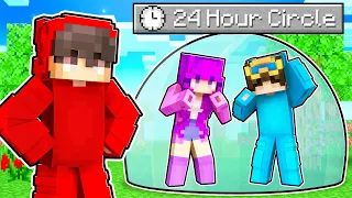 Locking Friends in a 24 HOUR BUBBLE in Minecraft!