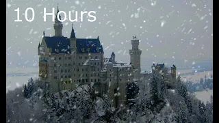 Howling Wind at Neuschwanstein Castle - Blizzard and Blowing Snow for Relaxing - Winter Ambience