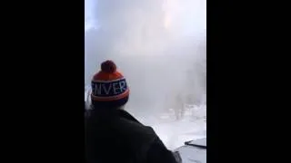 Boiling water tossed into negative degree weather