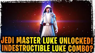 JEDI MASTER LUKE SKYWALKER UNLOCKED! Indestructible Jedi Luke Combo? Easy SLKR Killer!