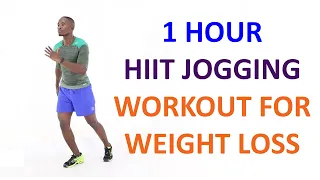 1 Hour HIIT Jogging in Place for Weight Loss 🔥 9,000 Steps - 700 Calories 🔥