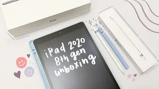 iPad 2020 8th generation unboxing☻ + apple pencil and accessories ･ﾟ:*