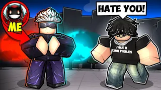 He was Being TOXIC, So I Became GOJO to TROLL HIM... (Roblox The Strongest Battlegrounds)