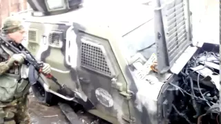 Украина АТО  Подбитый «Кугуар» Украинских военных