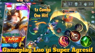 LUO YI GAMEPLAY AGRESIF NONSTOP GANKING!! BUILD & EMBLEM LUO YI TERSAKIT SEKALI COMBO | MLBB