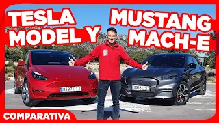 TESLA MODEL Y vs FORD MUSTANG MACH-E | CARA a CARA | ¿CUÁL es MEJOR?