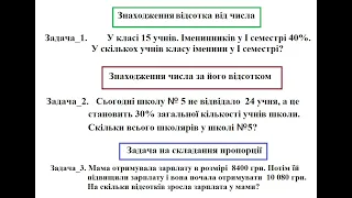 Відсоткові розрахунки у 6 класі