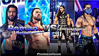 😈Roman Reigns vs Mustafa Ali😎 #shorts #wwe #comparison #romanreigns #mustafaali