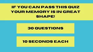 "Memory Mastermind: The Ultimate 30-Question Challenge"| Quizpich.com