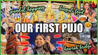 Our First DURGA PUJA In Kolkata❤️Trying Bengali Food & Pandal Hopping VLOG | ThatQuirkyMiss