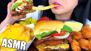 ASMR CHEESY BURGER & CHICKEN NUGGETS (SHAKE SHACK) + CHEESY FRIES *Eating Sounds* | ASMR Phan