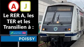 Spot à Poissy sur le RER A et le Transilien J (VB2N, MI09, MI2N, TER 2NNG, Regio 2N)