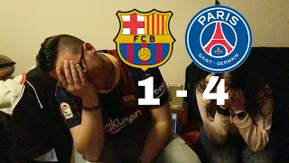 REACCIONANDO al Barcelona vs PSG 1-4 REACCIONES DE HINCHAS