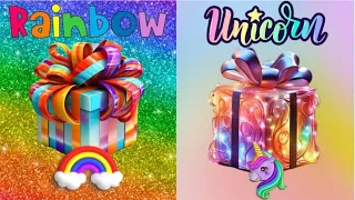 Choose your gift 🎁💝😭 2 gift box challenge| Rainbow & Unicorn 🦄 #giftboxchallenge