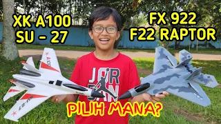 Test Terbang RC Pesawat Jet 3 Channel Buat Pemula - WLToys XK A100 VS FX922 F22 Raptor