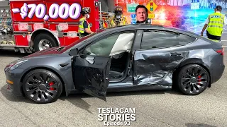 TESLA T-BONED: $70,000 IN DAMAGE | TESLACAM STORIES #93