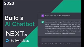 Build a AI Chatbot with Next.js 13, React, Tailwind, Prisma | Full Stack Tutorial | 2023