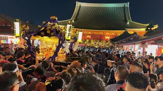 【三社祭 2024】雷門から仲見世、そして浅草寺へ宮入り / 神輿行列 連合渡御  [ノーカット] Sanja Matusri