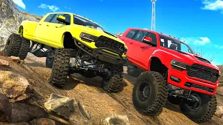 We Crashed Our Upgraded Trucks on a Desert Mountain in Snowrunner Mods!