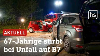 Frau stirbt, weiterer Fahrer schwerverletzt – Schwerer Unfall auf B7 in Grebenstein | hessenschau