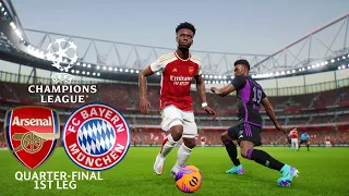 eFootball 2024 | Arsenal vs Bayern Munich | Realistic UEFA Champions League Quarter-Final 1st Leg