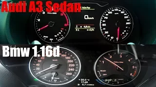 Audi A3 Llimousine vs Bmw 1.6d | 1.6 Liters Premium Diesel Racing