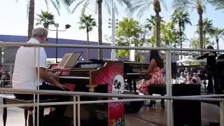 Emily Bear performing at the Street Pianos Mesa Kick Off