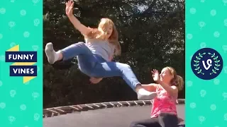 Girl FALLS off TRAMPOLINE! | Trampoline Fails