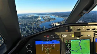 MSFS 2020 AAU1 ✈ Citation Longitude landing London City Airport - UK