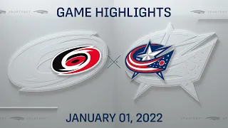 NHL Highlights | Hurricanes vs. Blue Jackets - Jan 1, 2022