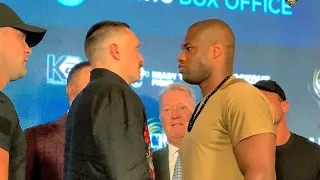 FIRED UP DANIEL DUBOIS STARES DOWN STOIC OLEKSANDR USYK AT LONDON PRESS CONFERENCE!