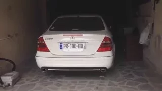 W211 E500 Custom exhaust cold startup + rev (brutal sound)